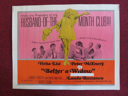 BETTER A WIDOW US HALF SHEET (22"x 28") POSTER VIRNA LISI PETER MCENERY 1969 Rendezvous Cinema Movie posters