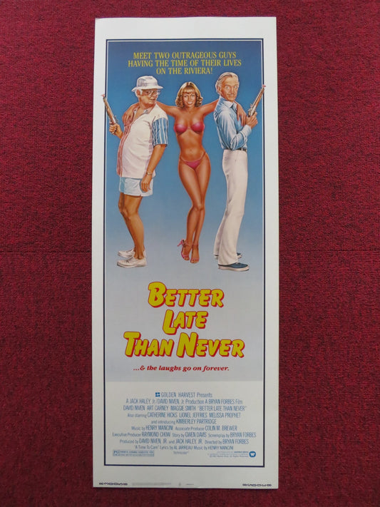 BETTER LATE THAN NEVER US INSERT (14"x 36") POSTER ART CARNEY MAGGIE SMITH 1983 Rendezvous Cinema Movie posters