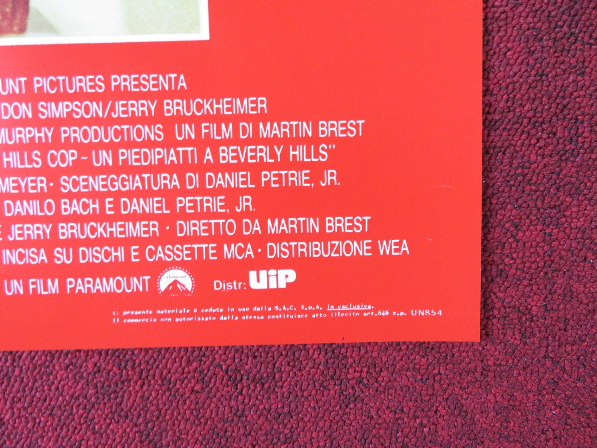 BEVERLY HILLS COP - F ITALIAN FOTOBUSTA POSTER EDDIE MURPHY JUDGE REINHOLD 1985 Rendezvous Cinema Movie posters