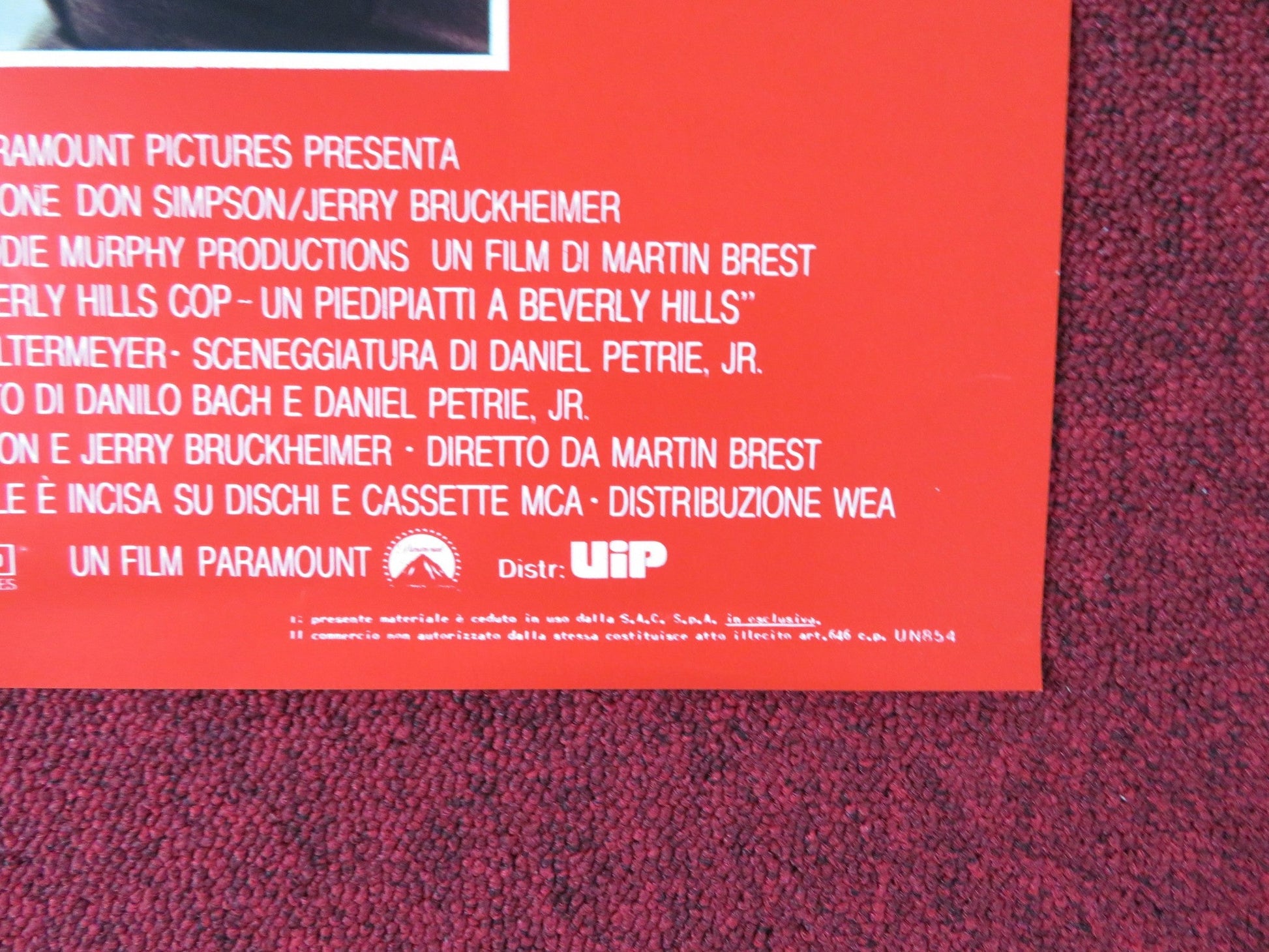 BEVERLY HILLS COP - H ITALIAN FOTOBUSTA POSTER EDDIE MURPHY JUDGE REINHOLD 1985 Rendezvous Cinema Movie posters