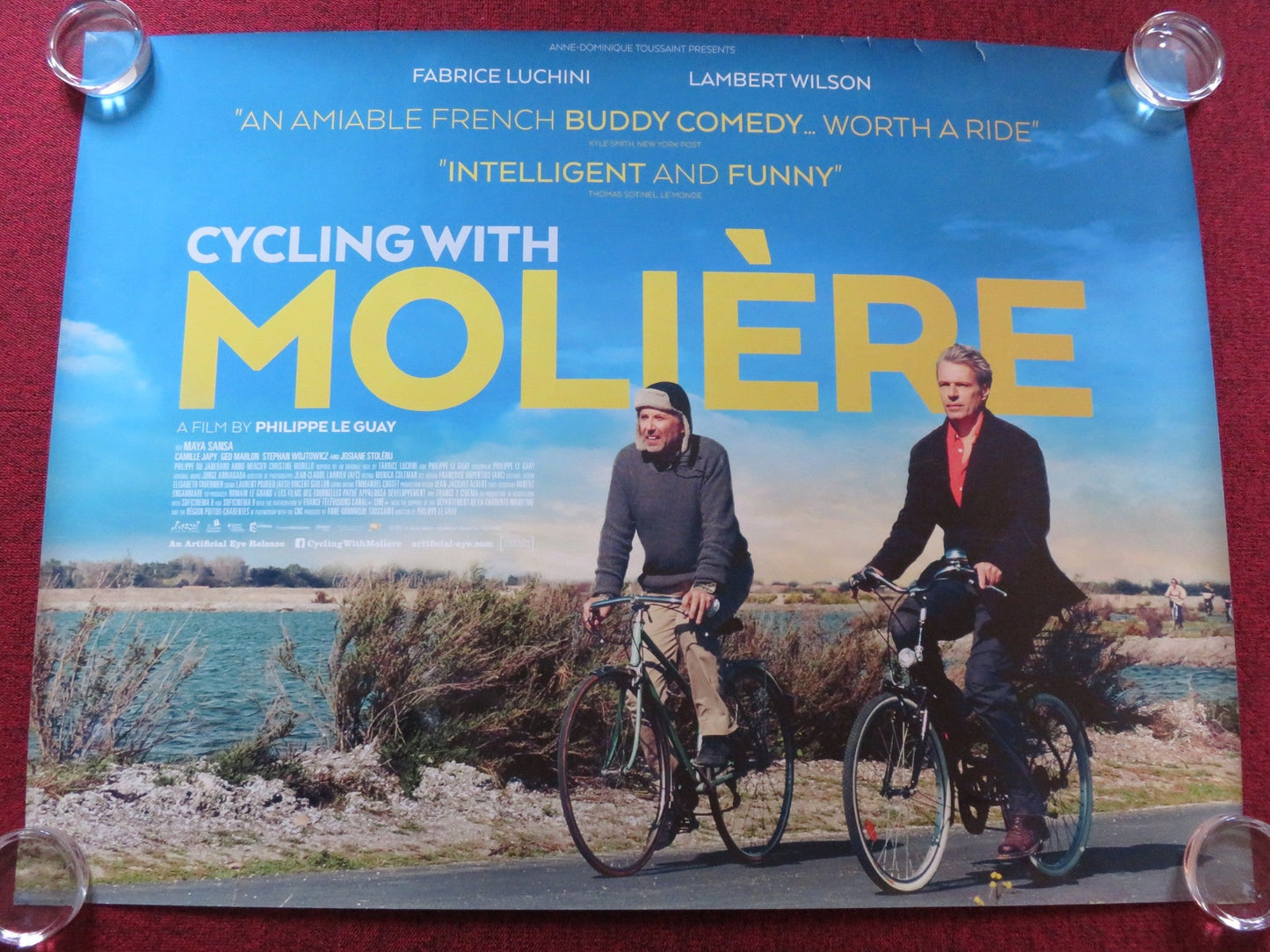 BICYCLING WITH MOLIERE UK QUAD (30"x 40") ROLLED POSTER FABRICE LUCHINI 2013 Rendezvous Cinema Movie posters