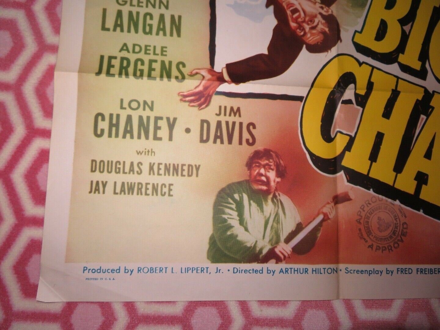 BIG CHASE US ONE SHEET POSTER GLENN LANGAN ADELE JERGENS LON CHANEY Movie posters