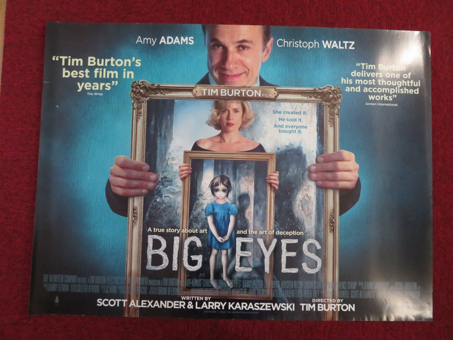BIG EYES UK QUAD (30"x 40") ROLLED POSTER AMY ADAMS CHRISTOPH WALTZ 2014 Rendezvous Cinema Movie posters