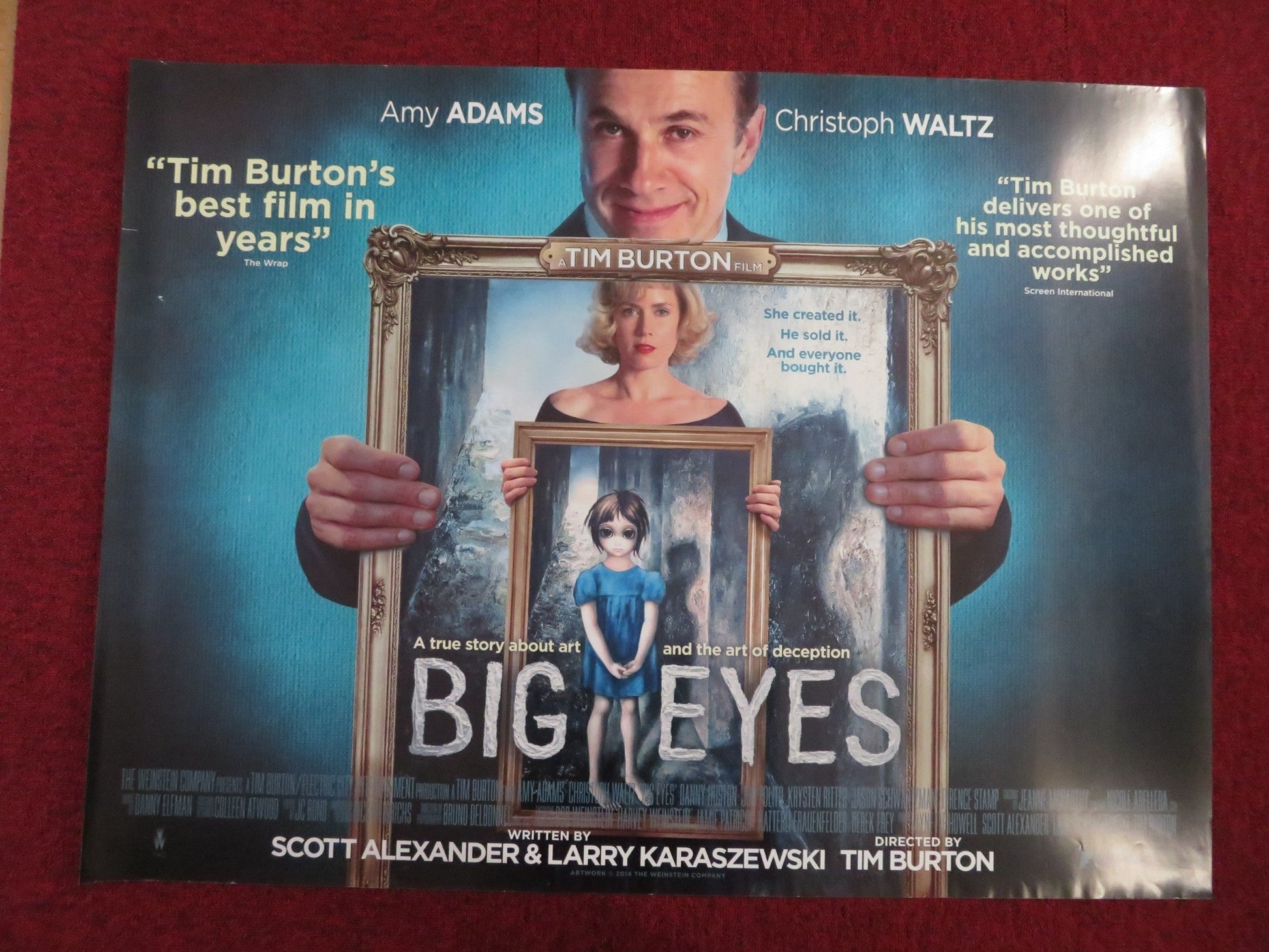 BIG EYES UK QUAD (30"x 40") ROLLED POSTER AMY ADAMS CHRISTOPH WALTZ 2014 Rendezvous Cinema Movie posters