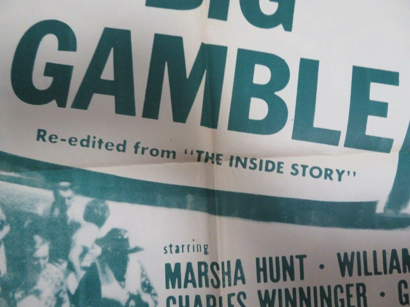 BIG GAMBLE / THE INSIDE STORY US ONE SHEET POSTER MARSHA HUNT 1954 Movie posters