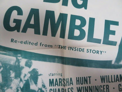 BIG GAMBLE / THE INSIDE STORY US ONE SHEET POSTER MARSHA HUNT 1954 Movie posters