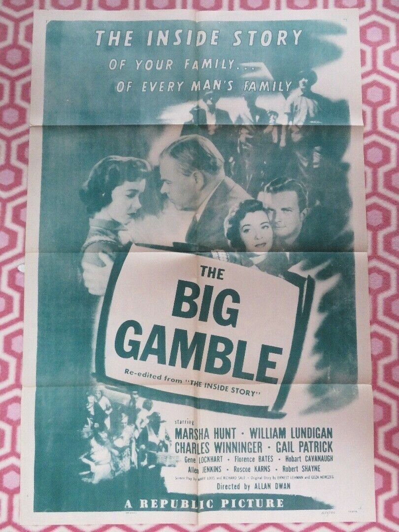 BIG GAMBLE / THE INSIDE STORY US ONE SHEET POSTER MARSHA HUNT 1954 Movie posters
