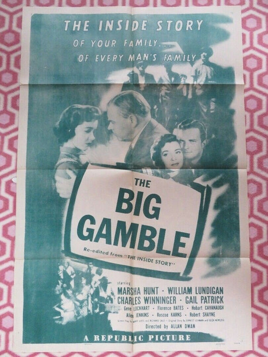 BIG GAMBLE / THE INSIDE STORY US ONE SHEET POSTER MARSHA HUNT 1954 Movie posters