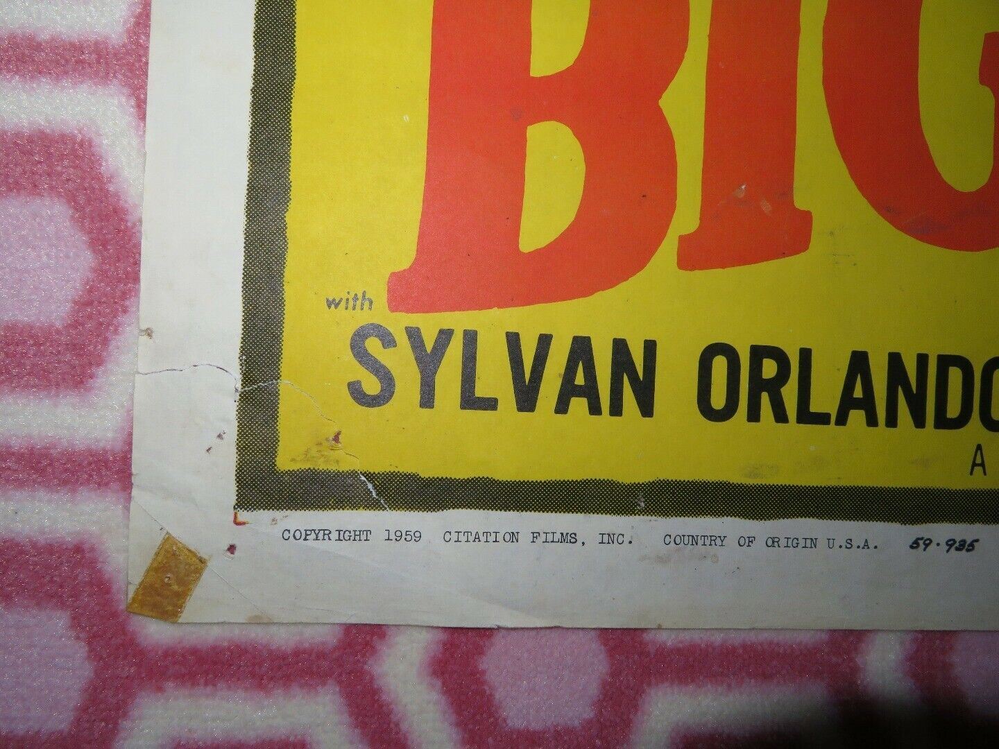 BIG JEETER / LAUTA MANCIA US ONE SHEET POSTER SYLVAN ORLANDO 1959 Rendezvous Cinema Movie posters