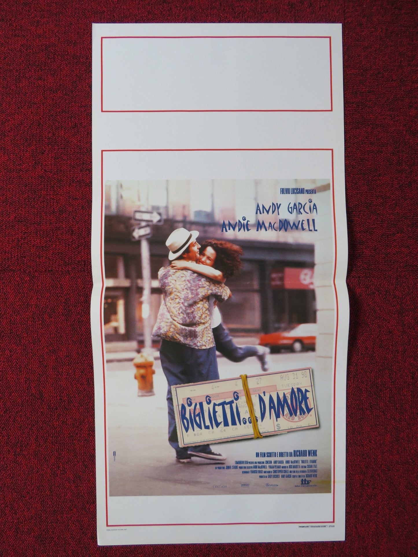 BIGLIETTI D'AMORE ITALIAN LOCANDINA POSTER ANDY GARCIA ANDIE MACDOWELL 1998 Rendezvous Cinema Movie posters