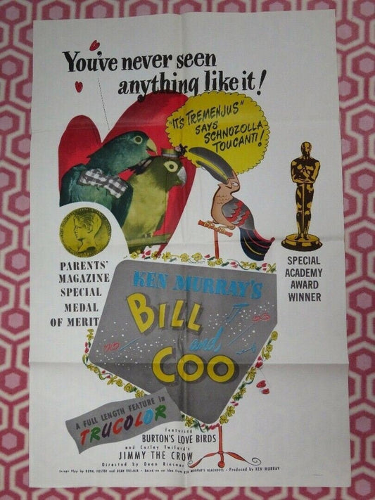 BILL AND COO US ONE SHEET RE-RELEASE POSTER KEN MURRAY R1948 - Rendezvous Cinema