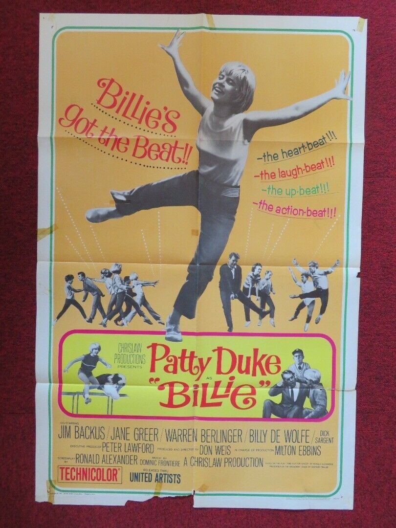 BILLIE FOLDED US ONE SHEET POSTER JIM BACKUS JANE GREER 1965 Movie posters