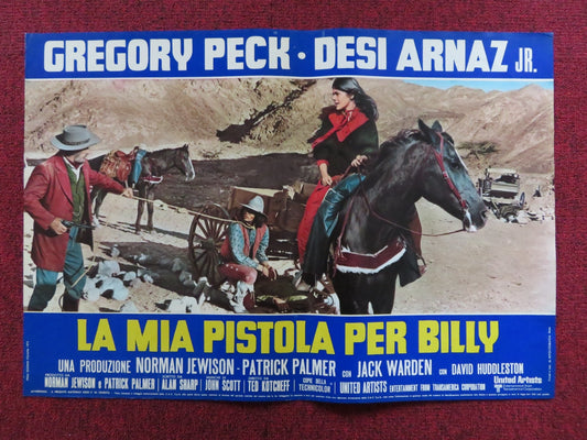 BILLY TWO HATS - B ITALIAN FOTOBUSTA POSTER GREGORY PECK DESI ARNAZ JR 1974 Rendezvous Cinema Movie posters
