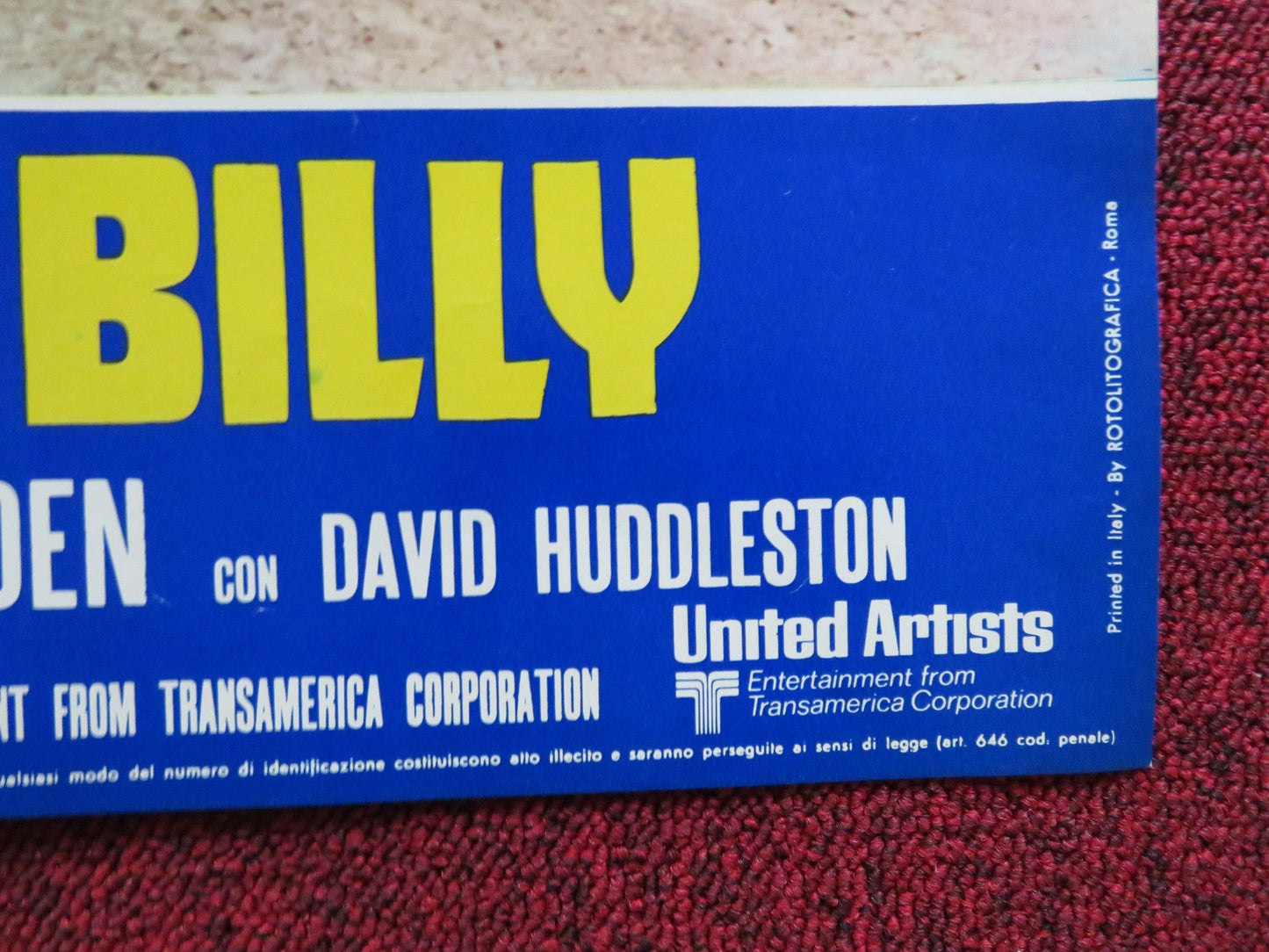 BILLY TWO HATS - B ITALIAN FOTOBUSTA POSTER GREGORY PECK DESI ARNAZ JR 1974 Rendezvous Cinema Movie posters