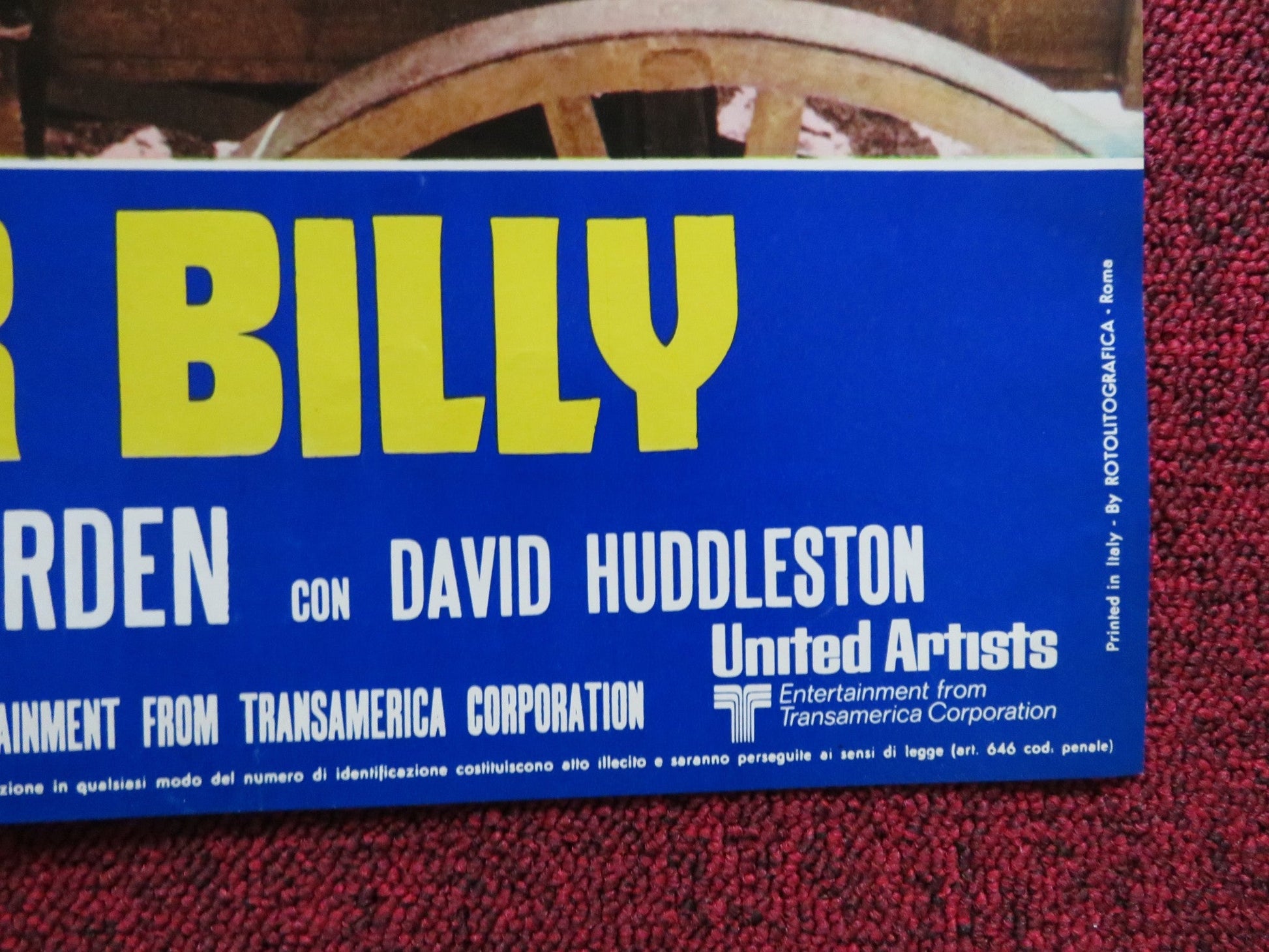 BILLY TWO HATS - C ITALIAN FOTOBUSTA POSTER GREGORY PECK DESI ARNAZ JR 1974 Rendezvous Cinema Movie posters