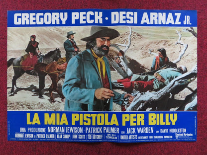 BILLY TWO HATS - E ITALIAN FOTOBUSTA POSTER GREGORY PECK DESI ARNAZ JR 1974 Rendezvous Cinema Movie posters