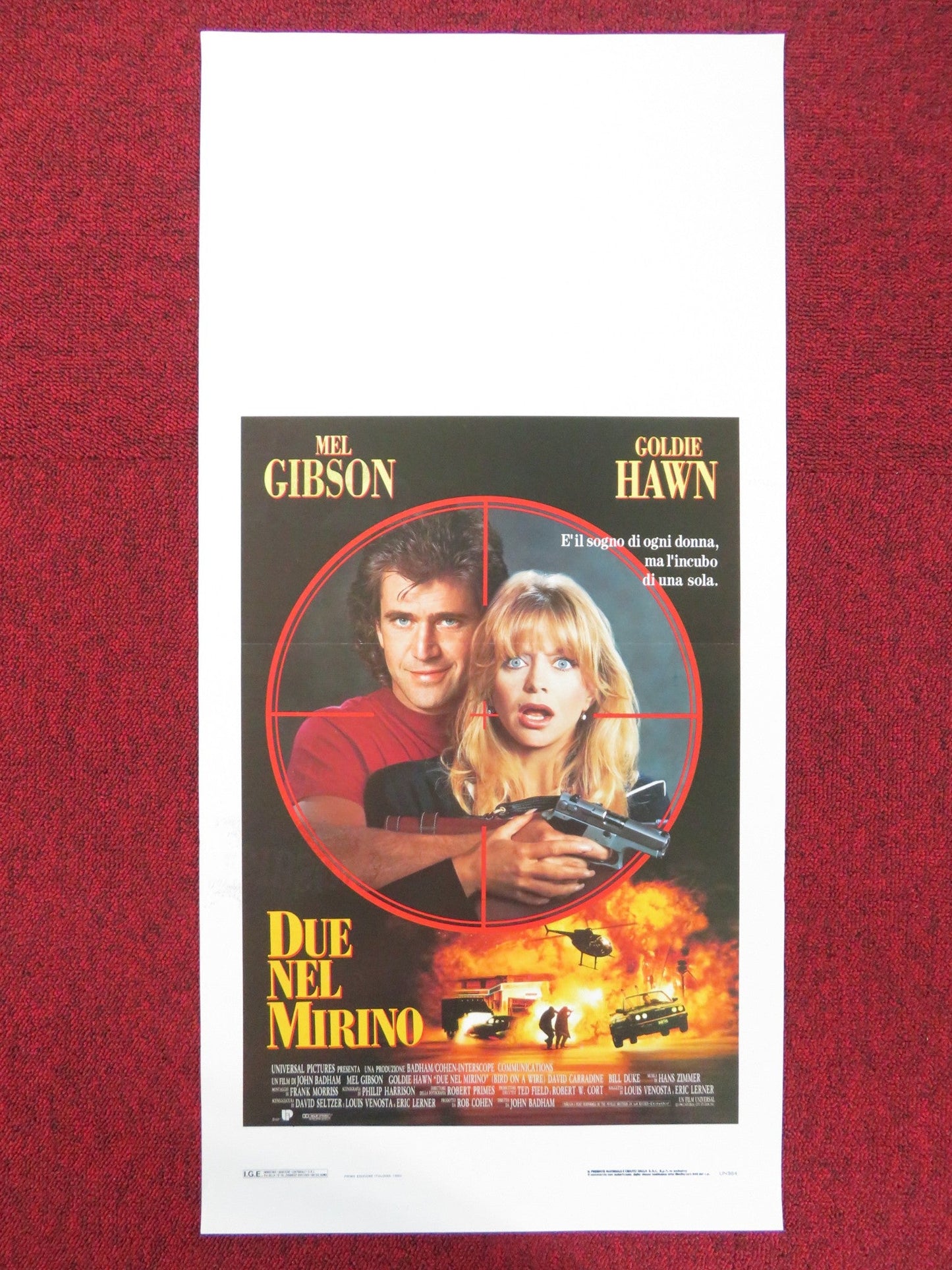 BIRD ON A WIRE ITALIAN LOCANDINA POSTER MEL GIBSON GOLDIE HAWN 1990 Rendezvous Cinema Movie posters