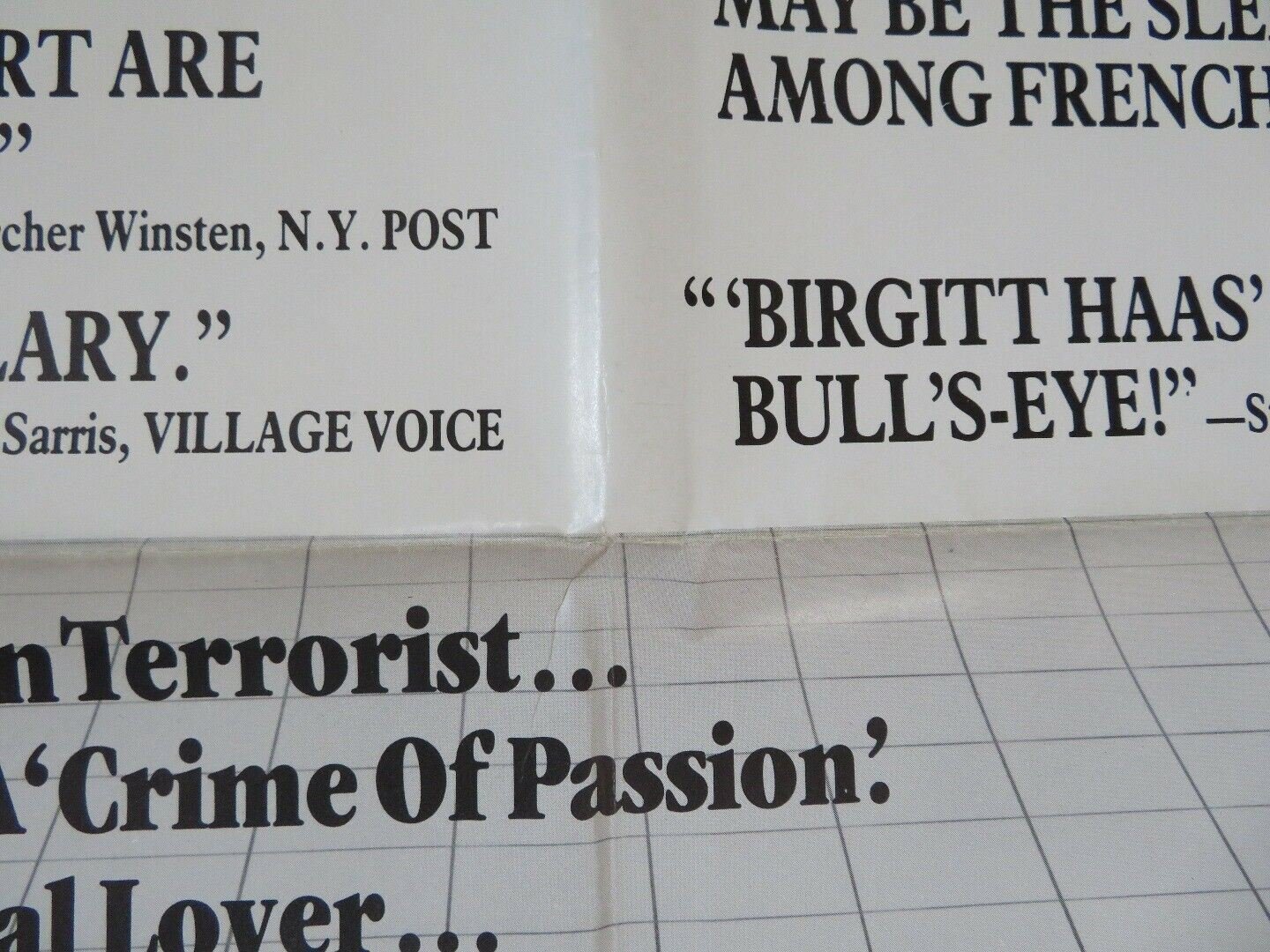 BIRGITT HASS MUST BE FOLDED US ONE SHEET POSTER PHILIPPE NOIRET 1981 Movie posters