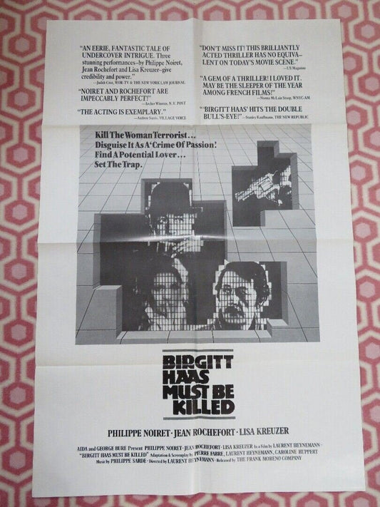 BIRGITT HASS MUST BE FOLDED US ONE SHEET POSTER PHILIPPE NOIRET 1981 Movie posters