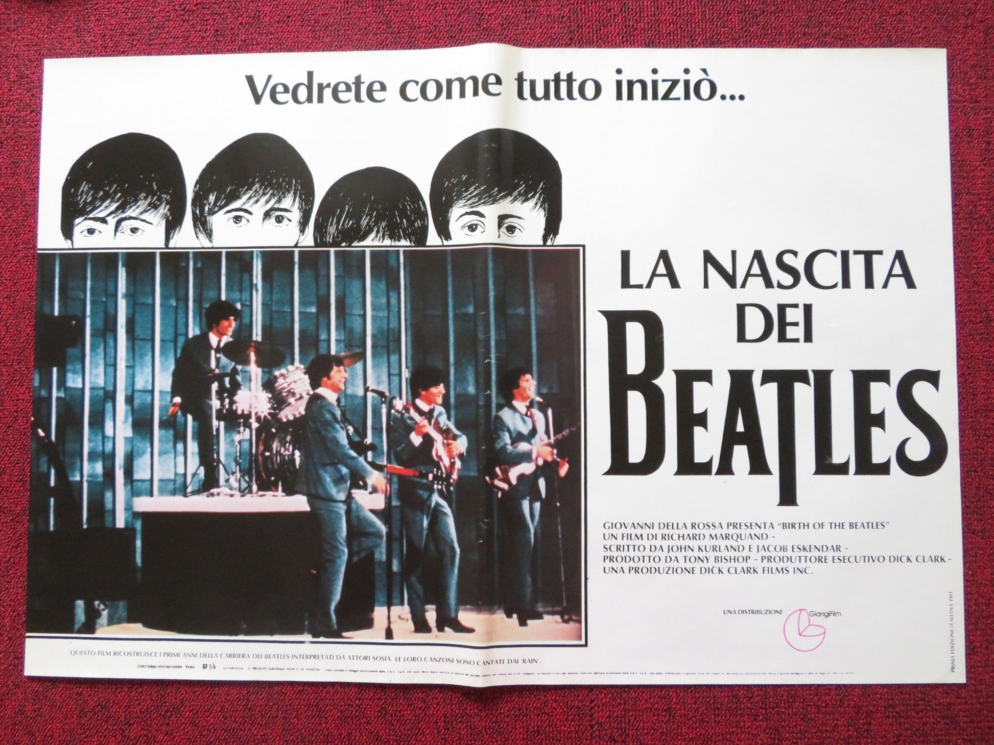 BIRTH OF THE BEATLES - B ITALIAN FOTOBUSTA POSTER STEPHEN MACKENNA ALTMAN 1981 Rendezvous Cinema Movie posters