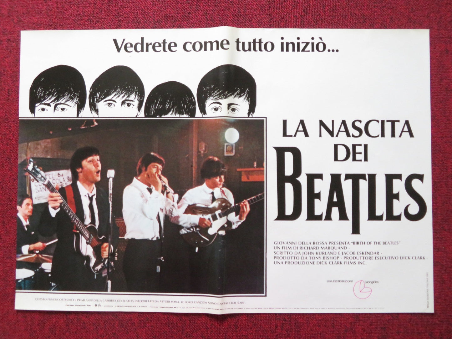 BIRTH OF THE BEATLES - C ITALIAN FOTOBUSTA POSTER STEPHEN MACKENNA ALTMAN 1981 Rendezvous Cinema Movie posters