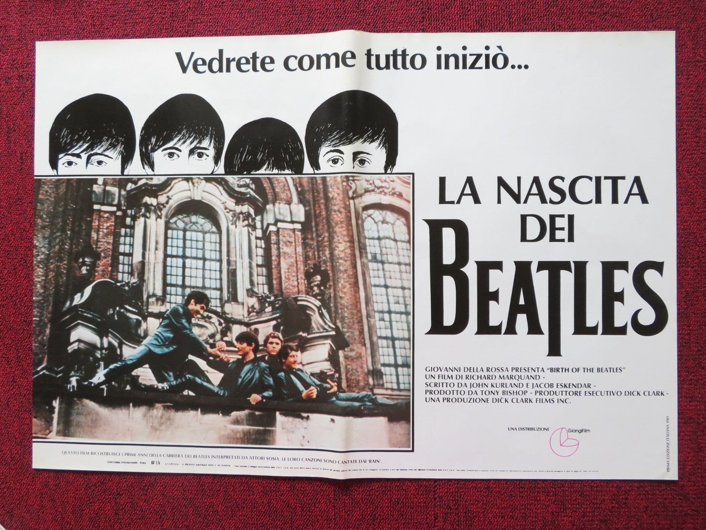 BIRTH OF THE BEATLES - D ITALIAN FOTOBUSTA POSTER STEPHEN MACKENNA ALTMAN 1981 Rendezvous Cinema Movie posters