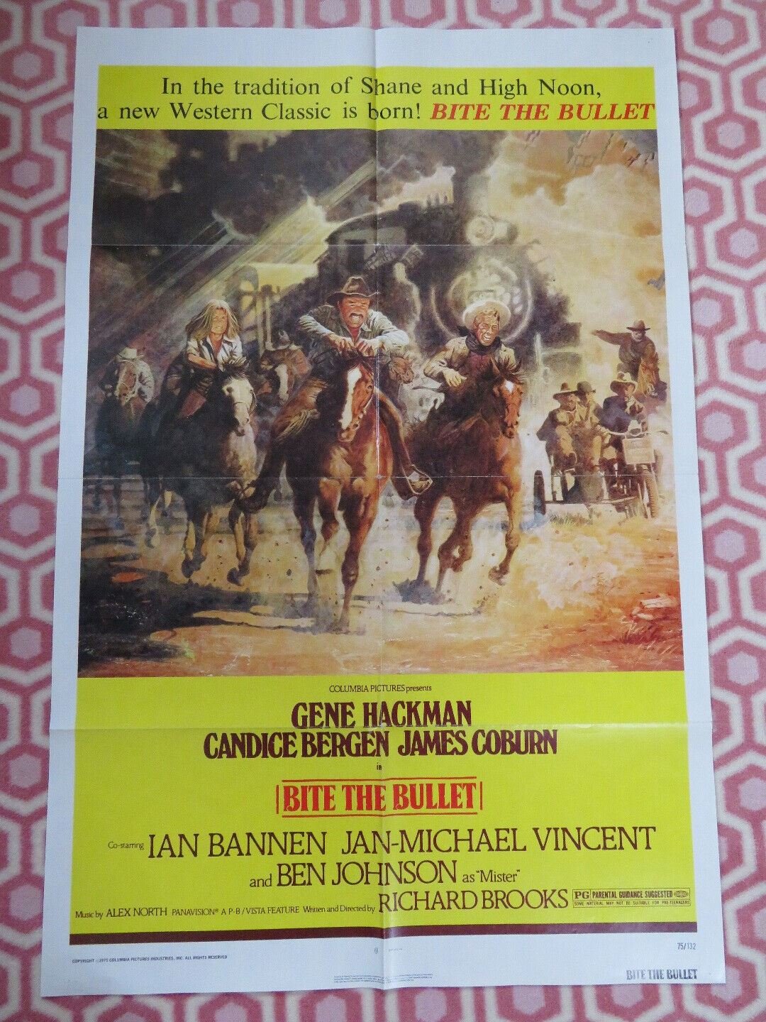 BITE THE BULLET FOLDED US ONE SHEET POSTER CANDICE BERGEN JAMES COBURN 1975 Movie posters