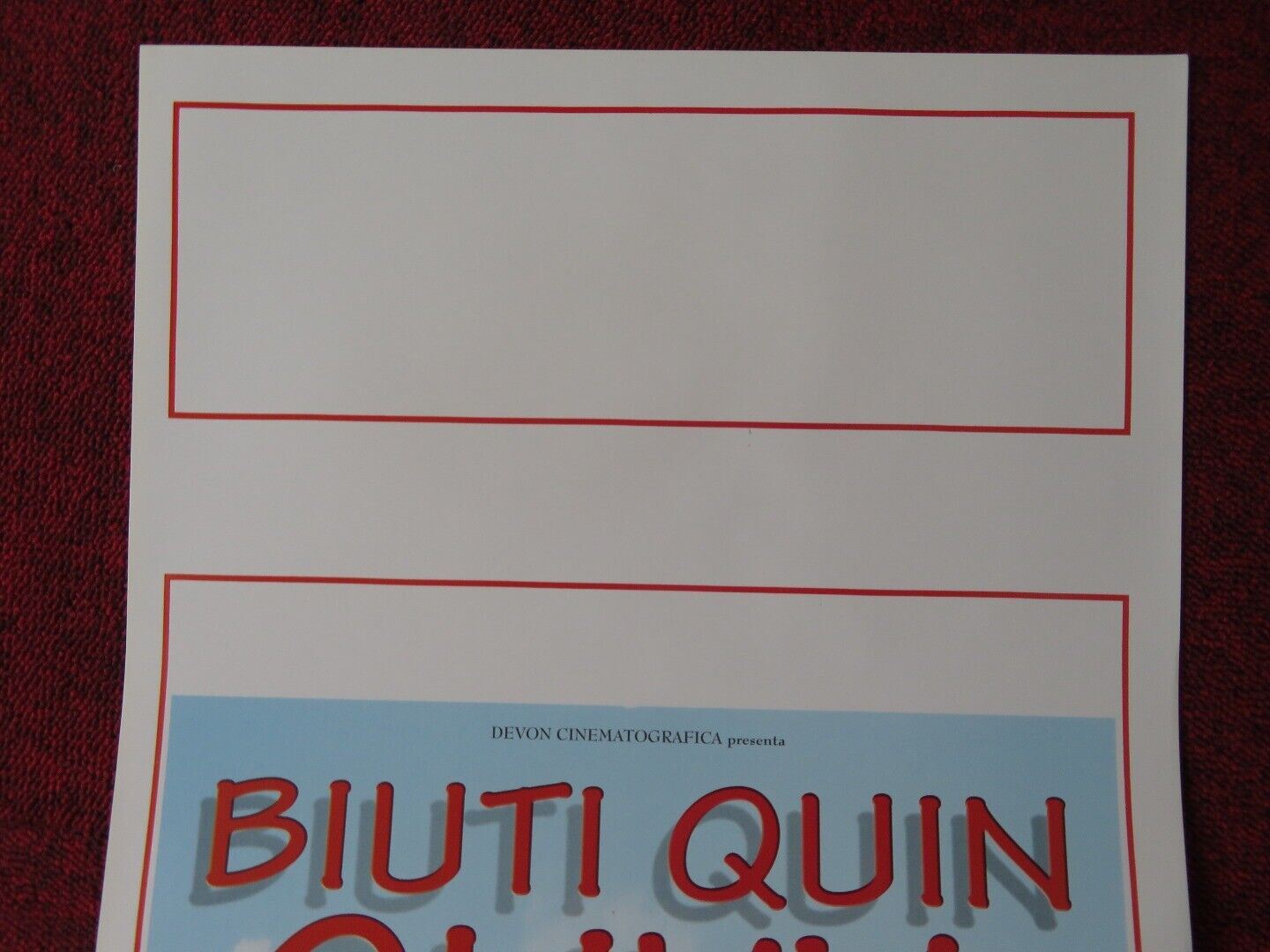 BIUTI QUIN OLIVIA ITALIAN LOCANDINA (27.5"x13") POSTER CAROLINA FELLINE 2002 Movie posters