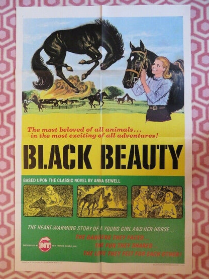 BLACK BEAUTY ONE SHEET POSTER ANNA SEWELL MONA FREEMAN 1966 O.R 1946 Movie posters