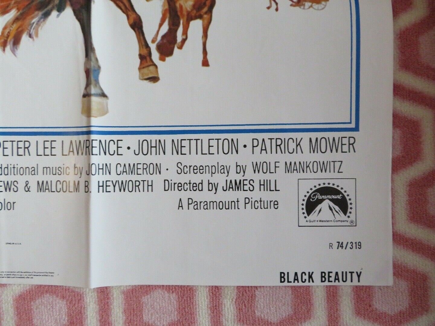 BLACK BEAUTY US ONE SHEET POSTER MARK LESTER WALTER SLEZAK 1971 Movie posters