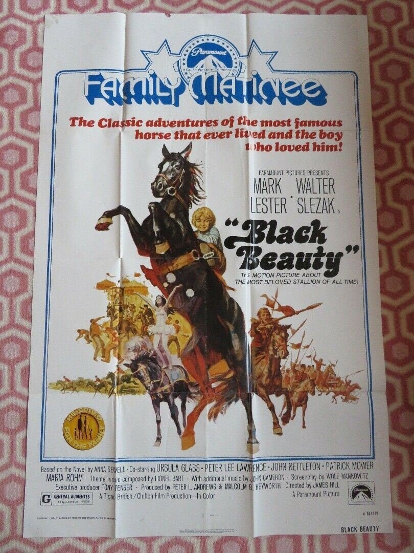 BLACK BEAUTY US ONE SHEET POSTER MARK LESTER WALTER SLEZAK 1971 Movie posters