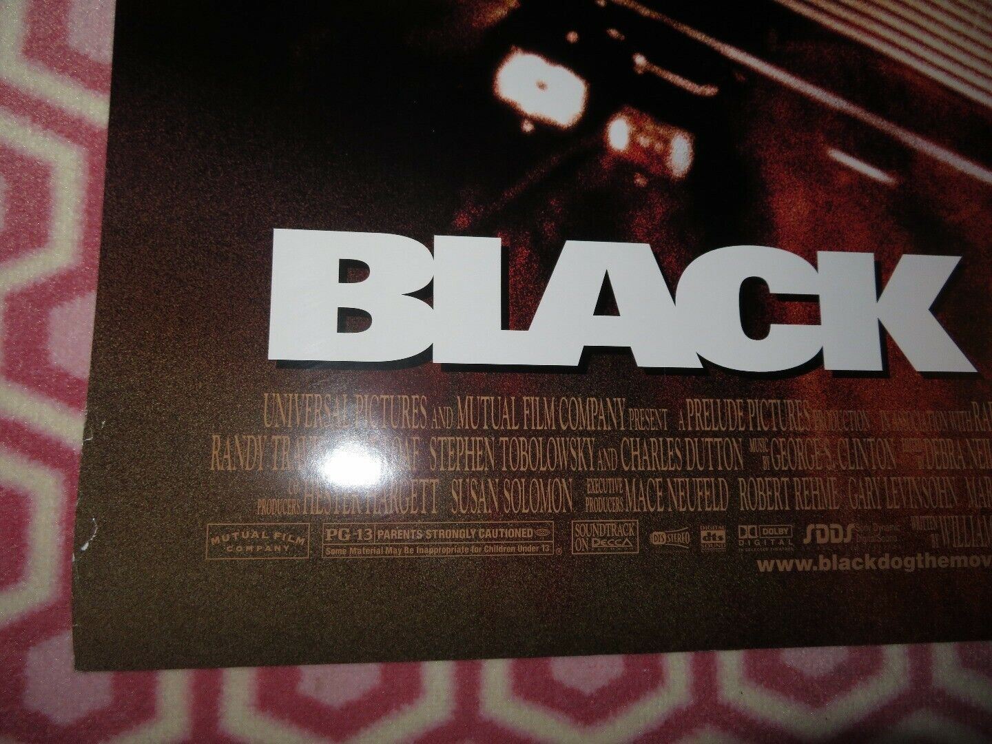 BLACK DOG US ONE SHEET ROLLED POSTER PATRICK SWAYZE 1998 Movie posters