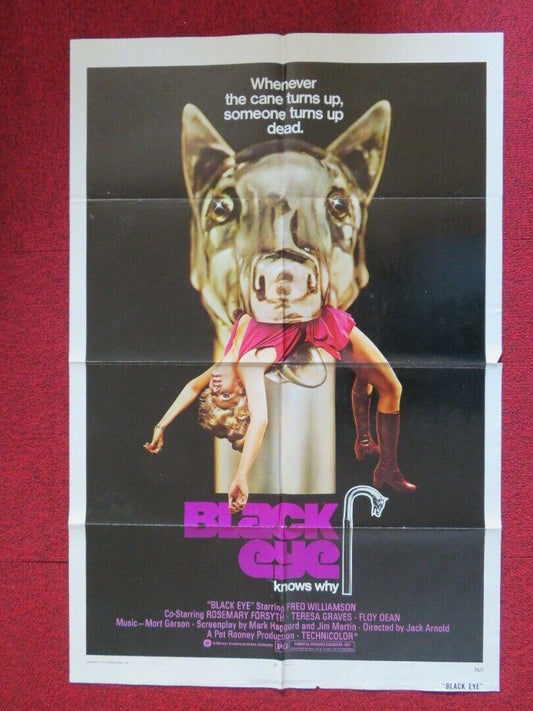 BLACK EYE FOLDED US ONE SHEET POSTER FRED WILLIAMSON MAREE CHEATHAM 1974 Movie posters
