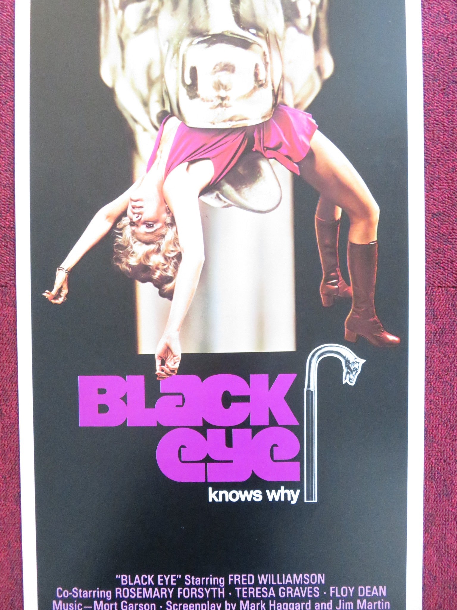 BLACK EYE US INSERT (14"x 36") POSTER FRED WILLIAMSON ROSEMARY FORSYTH 1974 Rendezvous Cinema Movie posters