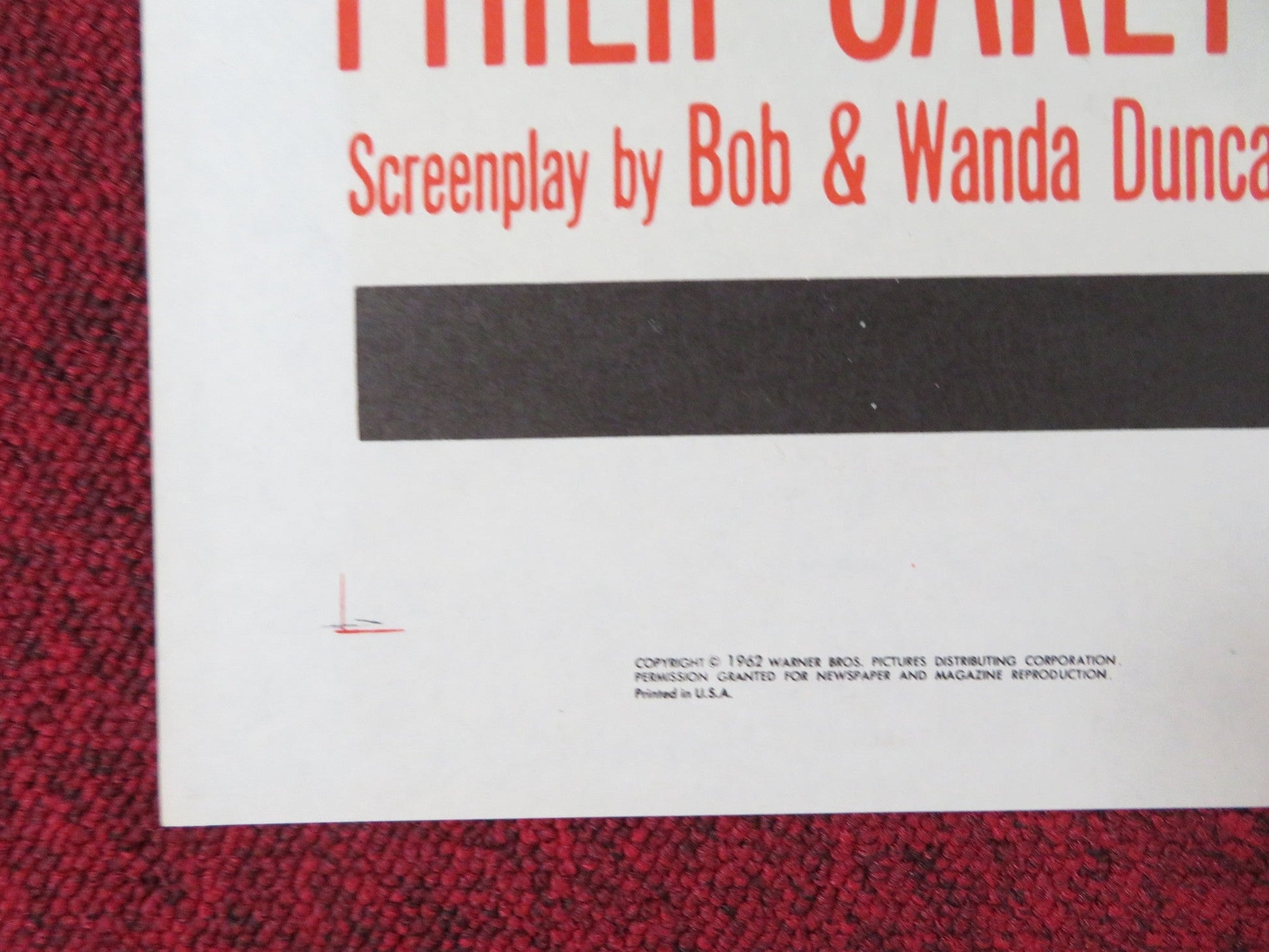 BLACK GOLD FOLDED US ONE SHEET POSTER PHILIP CAREY DIANE MCBAIN 1962 Rendezvous Cinema Movie posters