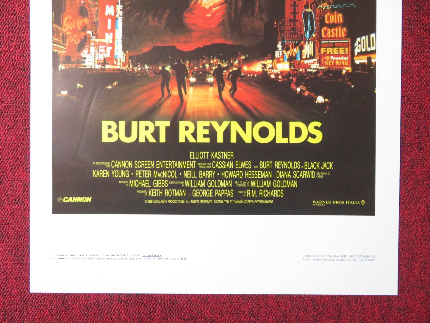 BLACK JACK / HEAT ITALIAN LOCANDINA POSTER CANNON BURT REYNOLDS KAREN YOUNG 1986 Rendezvous Cinema Movie posters