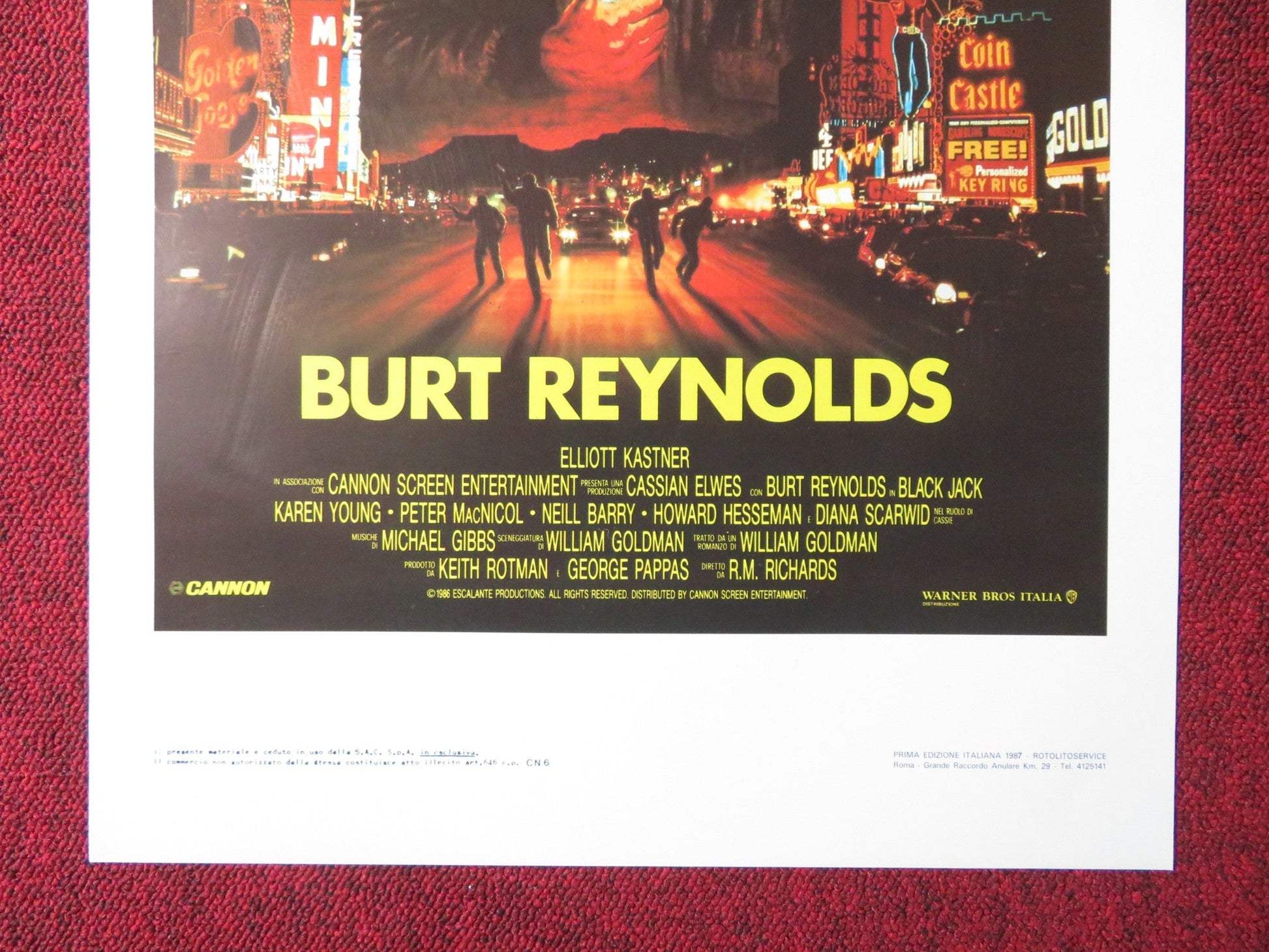 BLACK JACK / HEAT ITALIAN LOCANDINA POSTER CANNON BURT REYNOLDS KAREN YOUNG 1986 Rendezvous Cinema Movie posters