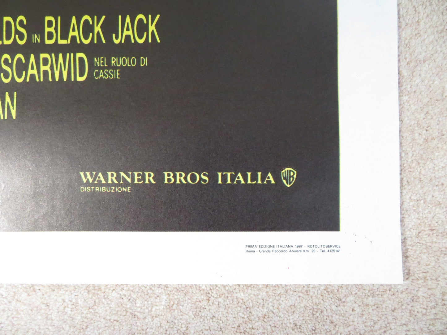BLACK JACK ITALIAN 2 FOGLIO POSTER CANNON BURT REYNOLDS 1986 Rendezvous Cinema Movie posters