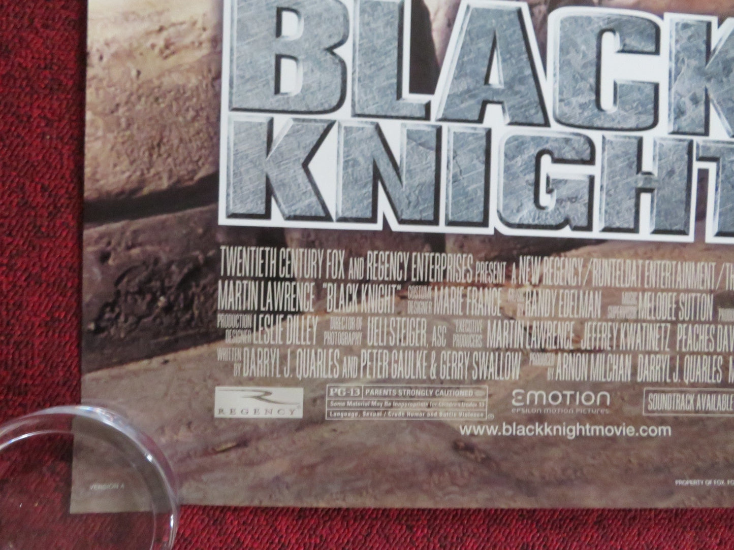 BLACK KNIGHT - VERSION A US ONE SHEET ROLLED POSTER MARTIN LAWRENCE 2001 Rendezvous Cinema Movie posters