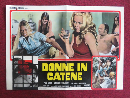 BLACK MAMA WHITE MAMA - A ITALIAN FOTOBUSTA POSTER PAM GRIER M. MARKOV 1974 Rendezvous Cinema Movie posters