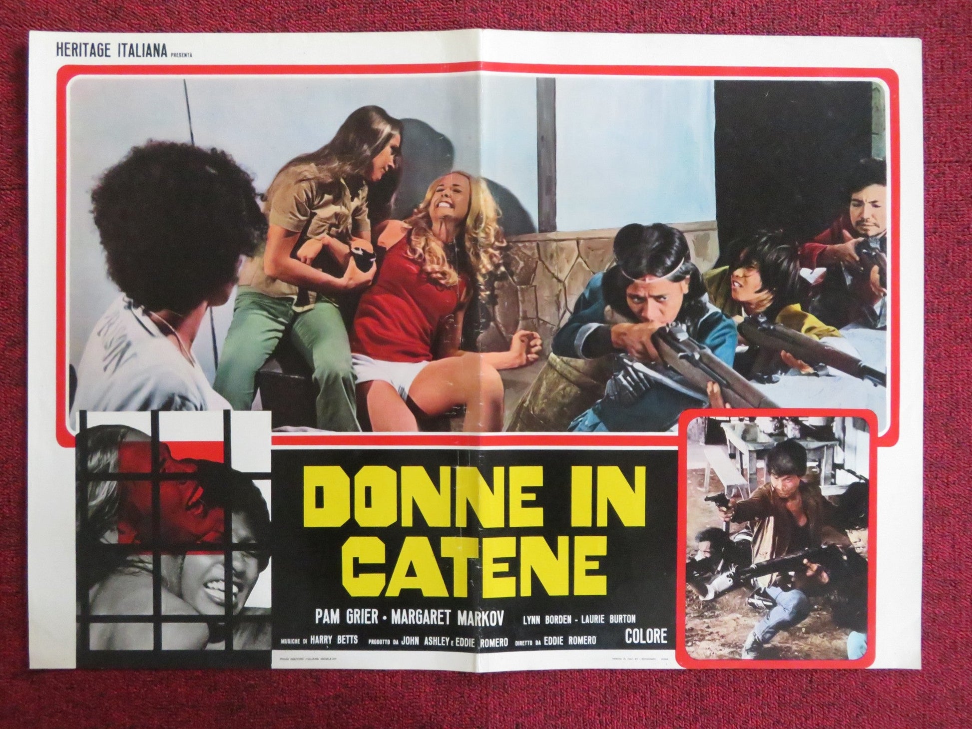 BLACK MAMA WHITE MAMA - B ITALIAN FOTOBUSTA POSTER PAM GRIER M. MARKOV 1974 Rendezvous Cinema Movie posters