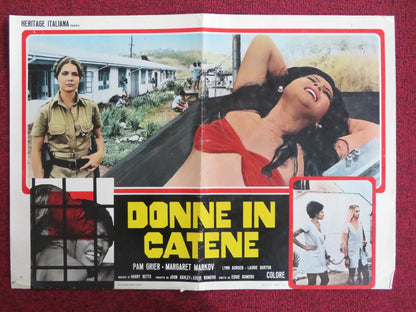 BLACK MAMA WHITE MAMA - C ITALIAN FOTOBUSTA POSTER PAM GRIER M. MARKOV 1974 Rendezvous Cinema Movie posters