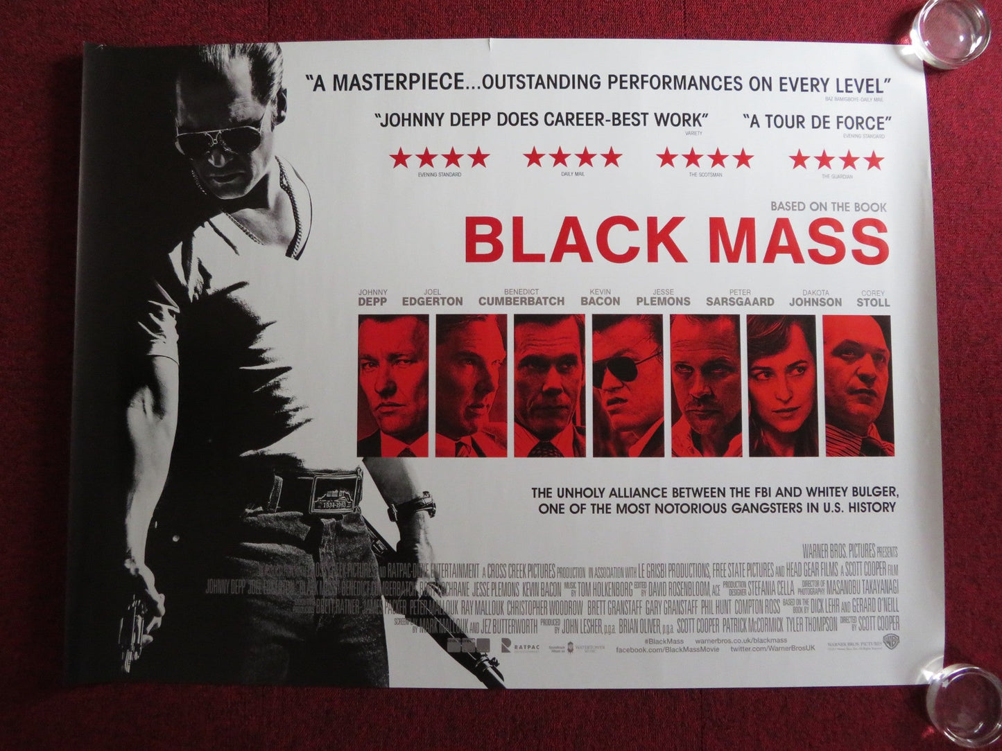 BLACK MASS UK QUAD (30"x 40") ROLLED POSTER JOHNNY DEPP JOEL EDGERTON 2015 Rendezvous Cinema Movie posters