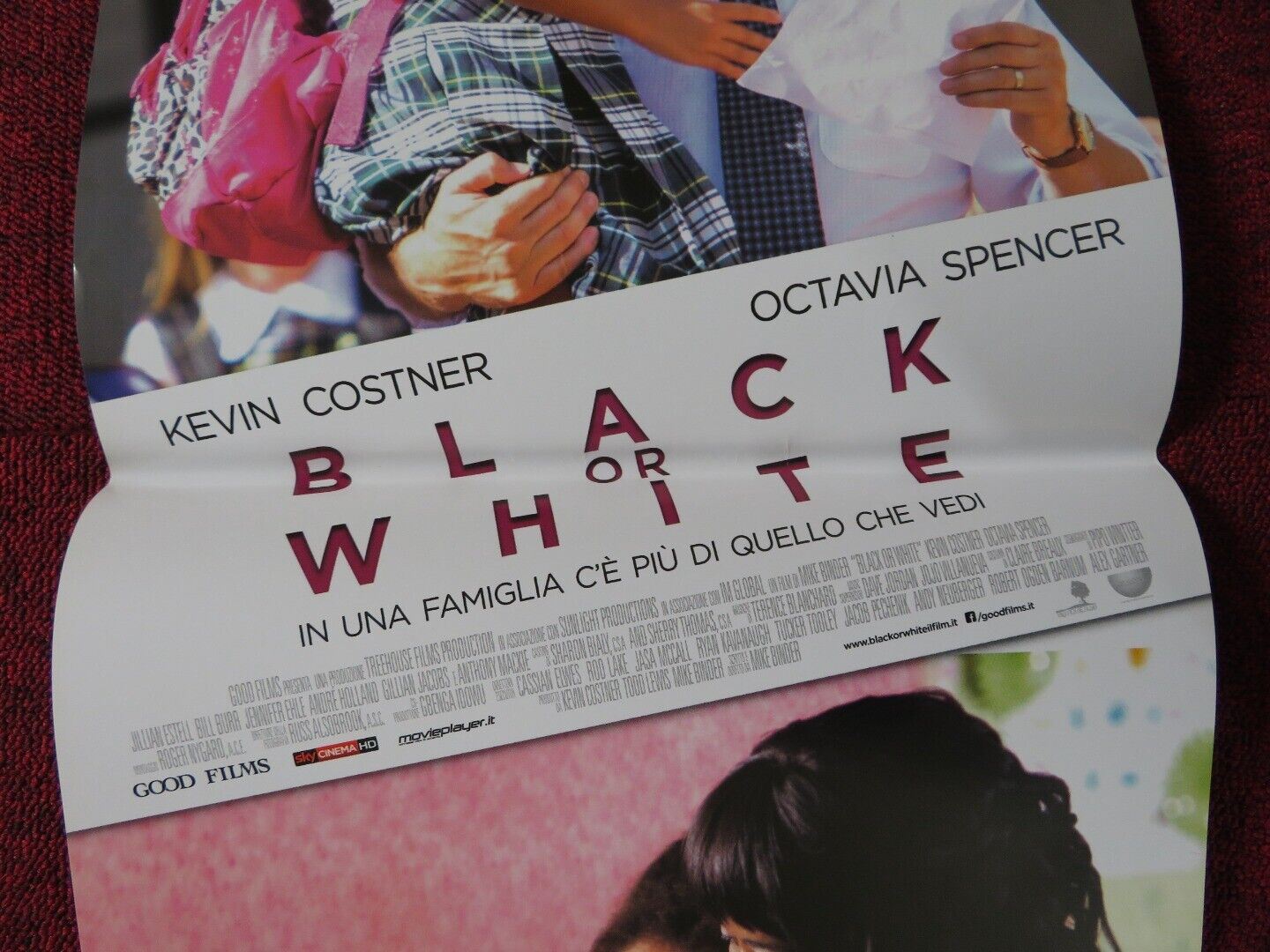 BLACK OR WHITE ITALIAN LOCANDINA (26.5"x12.5") POSTER KEVIN COSTNER 2014 Movie posters