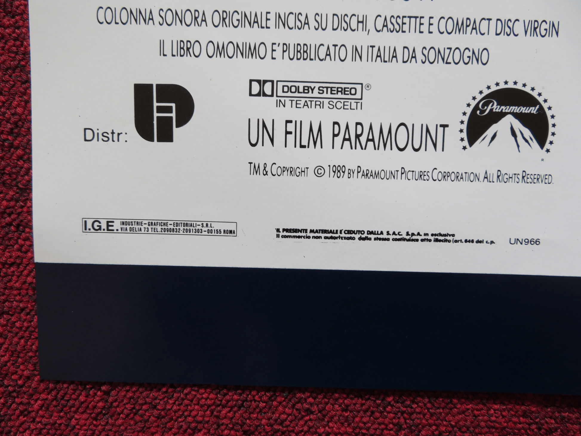 BLACK RAIN - B ITALIAN FOTOBUSTA POSTER MICHAEL DOUGLAS ANDY GARCIA 1989 Rendezvous Cinema Movie posters