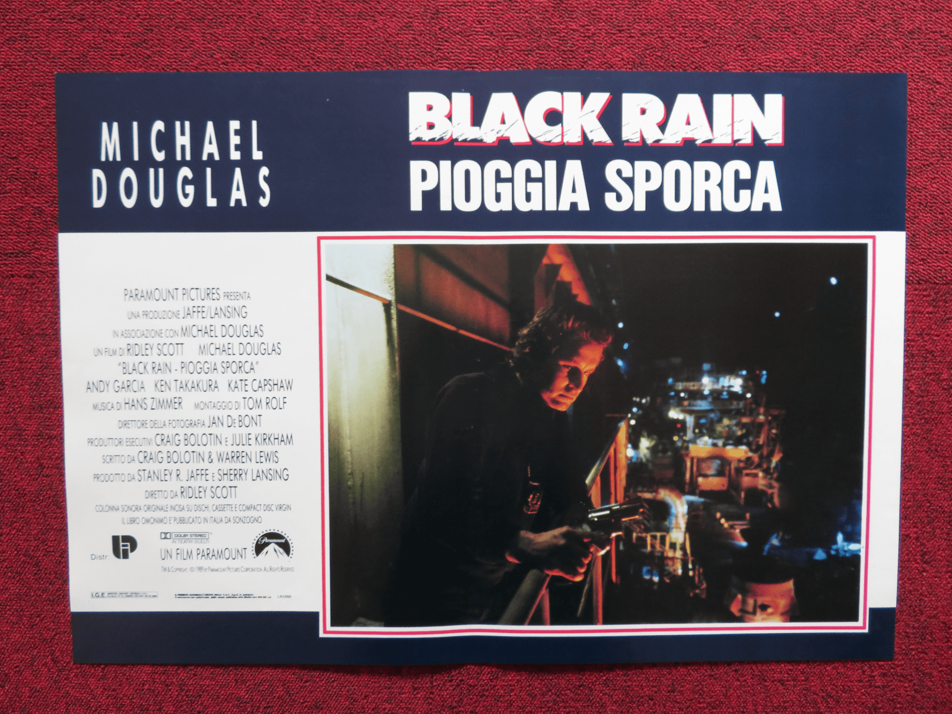 BLACK RAIN - B ITALIAN FOTOBUSTA POSTER MICHAEL DOUGLAS ANDY GARCIA 1989 Rendezvous Cinema Movie posters