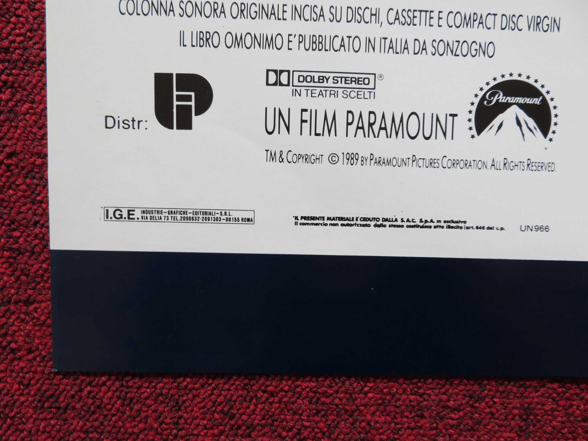 BLACK RAIN - D ITALIAN FOTOBUSTA POSTER MICHAEL DOUGLAS ANDY GARCIA 1989 Rendezvous Cinema Movie posters