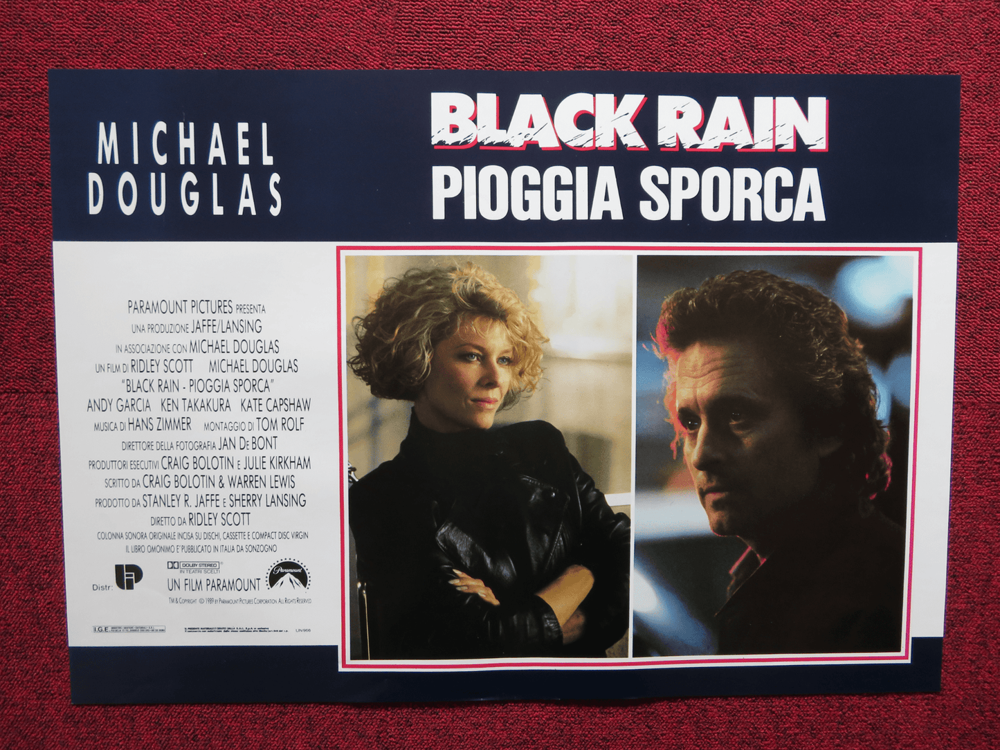 BLACK RAIN - D ITALIAN FOTOBUSTA POSTER MICHAEL DOUGLAS ANDY GARCIA 1989 Rendezvous Cinema Movie posters