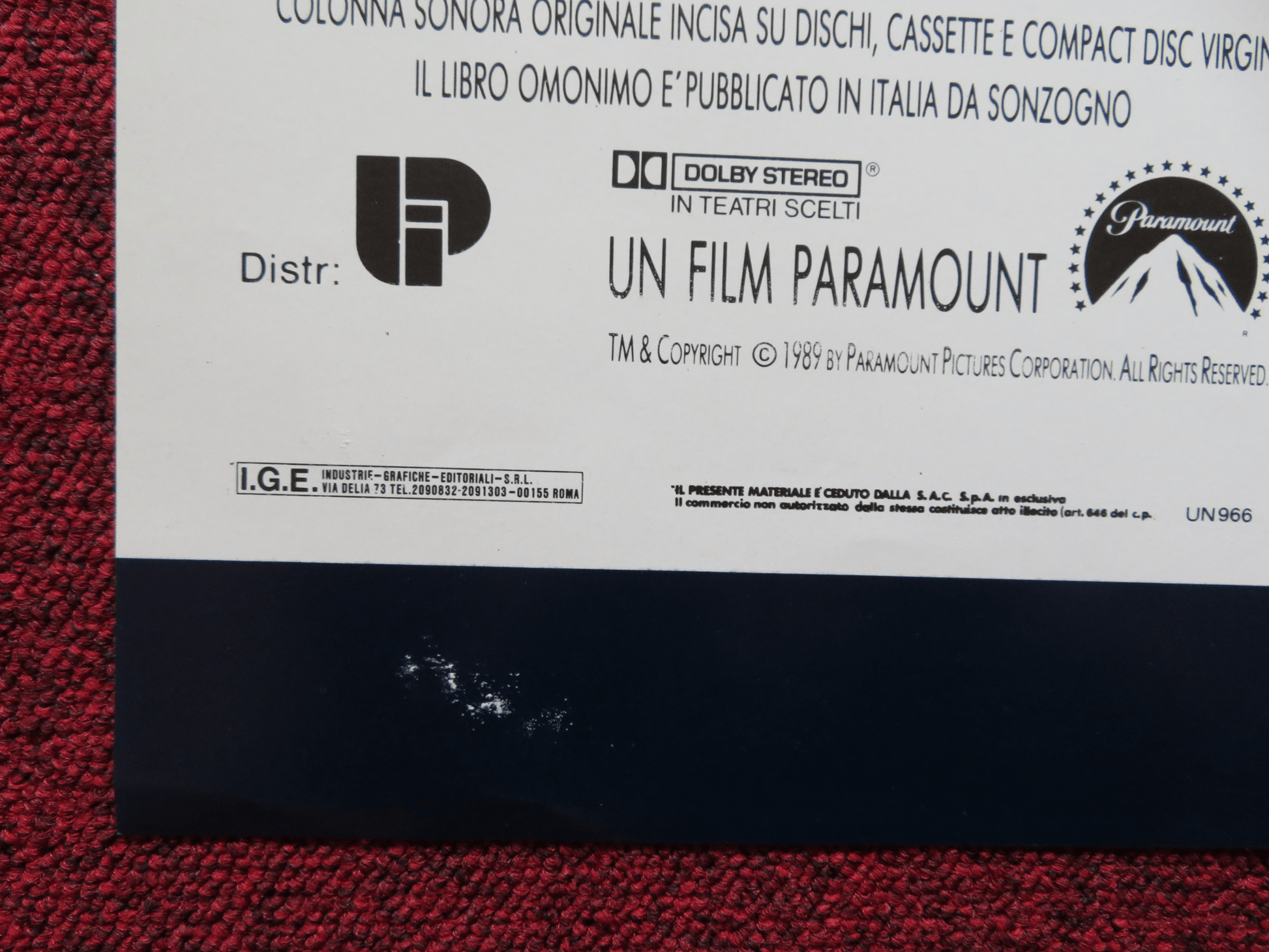 BLACK RAIN - E ITALIAN FOTOBUSTA POSTER MICHAEL DOUGLAS ANDY GARCIA 1989 Rendezvous Cinema Movie posters