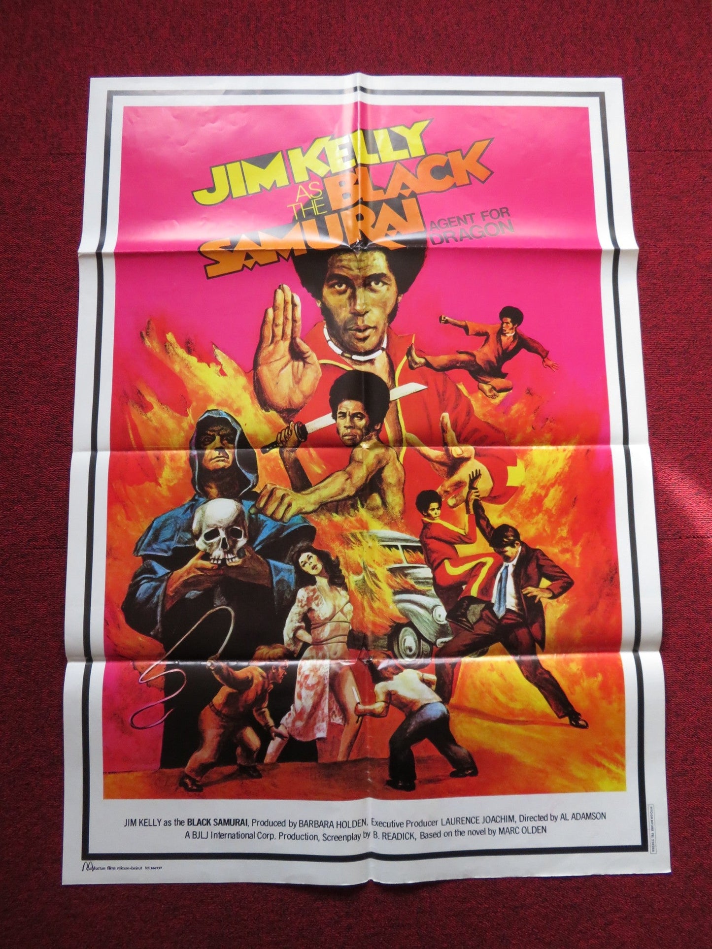 BLACK SAMURAI FOLDED US ONE SHEET POSTER JIM KELLY BILL ROY 1976 Rendezvous Cinema Movie posters